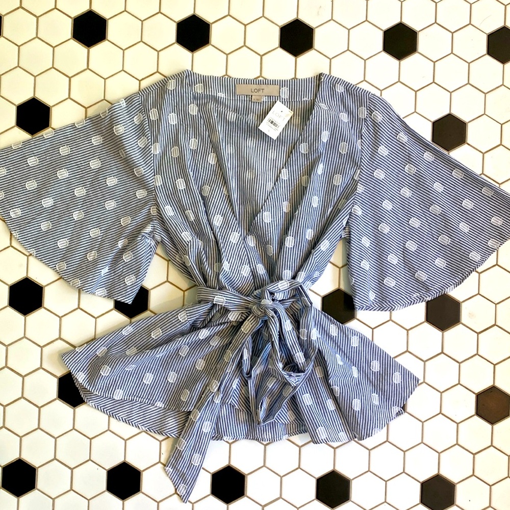 LOFT | WRAP SHIRT, POLKA DOT